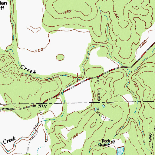 Topographic Map of East Fork Sulphur Creek, TX