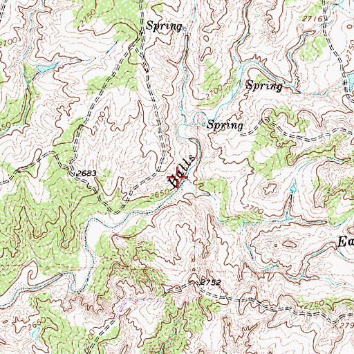 Topographic Map of East Halls Creek, TX