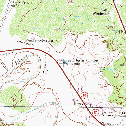 Topographic Map of East Horse Pasture Windmill, TX