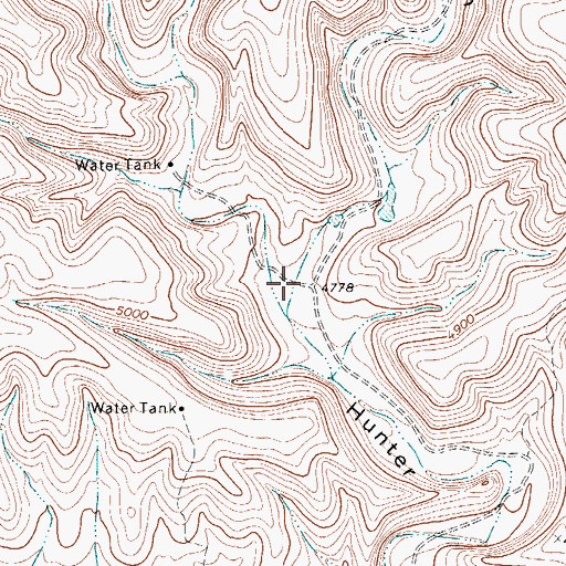 Topographic Map of East Hunter Canyon, TX