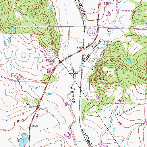 Topographic Map of East Jones Creek, TX