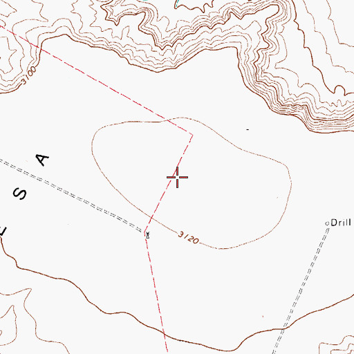 Topographic Map of East Mesa, TX