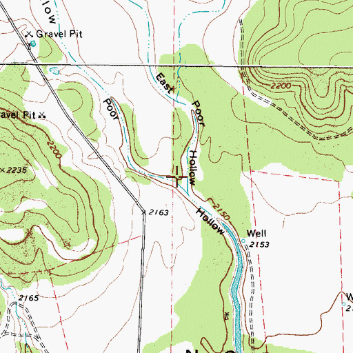 Topographic Map of East Poor Hollow, TX