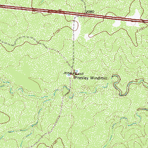 Topographic Map of East Presley Windmill, TX