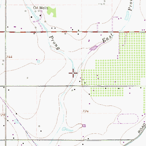 Topographic Map of East Prong Fort Ewell Creek, TX