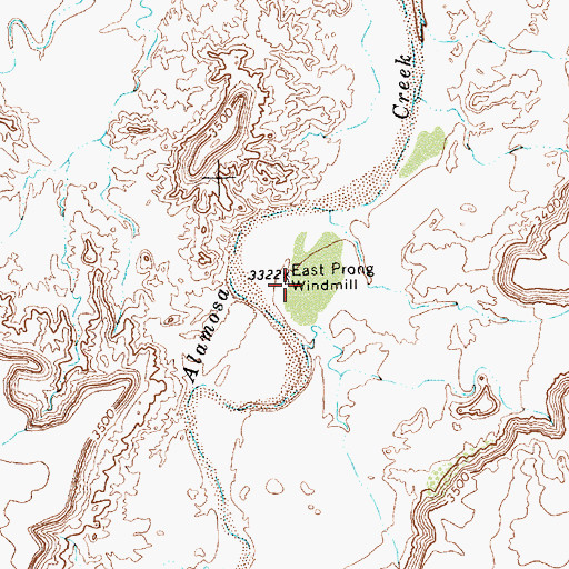 Topographic Map of East Prong Windmill, TX