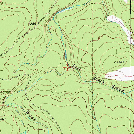 Topographic Map of East Ranch Branch, TX
