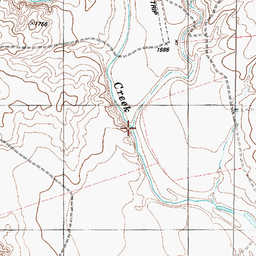 Topographic Map of Horse Creek, TX