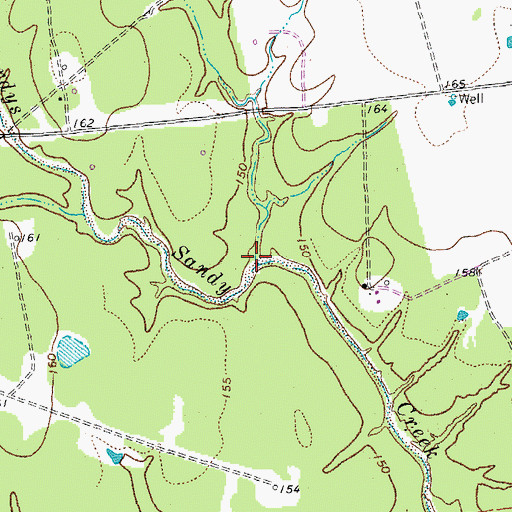 Topographic Map of East Sandy Creek, TX