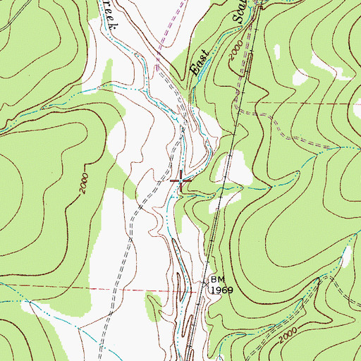 Topographic Map of East Scalp Creek, TX