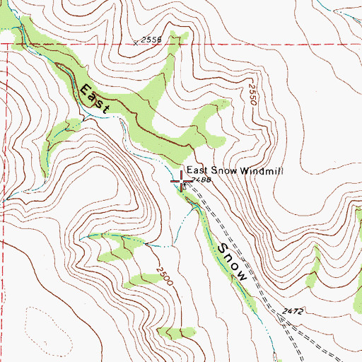 Topographic Map of East Snow Windmill, TX