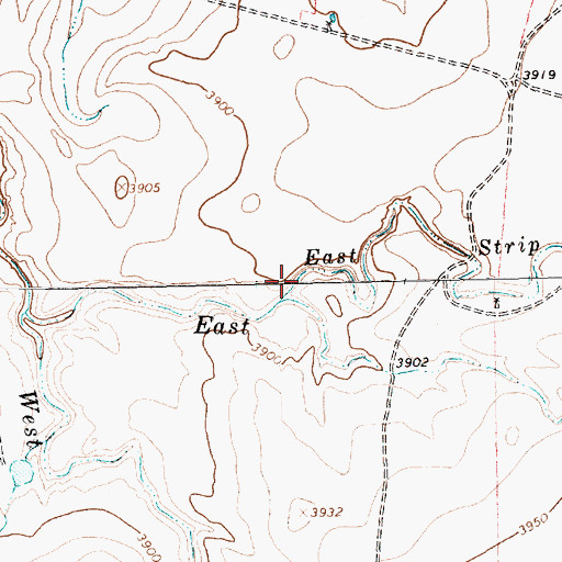Topographic Map of East Strip East Fork Mujares Creek, TX