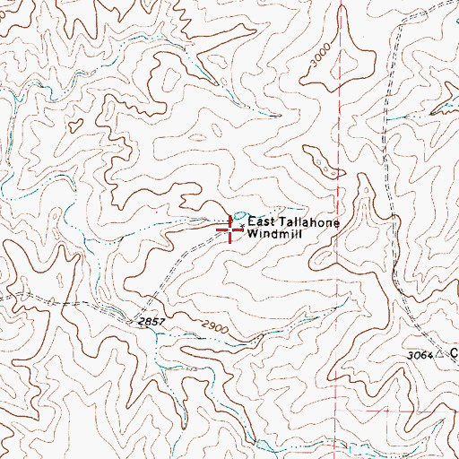 Topographic Map of East Tallahone Windmill, TX
