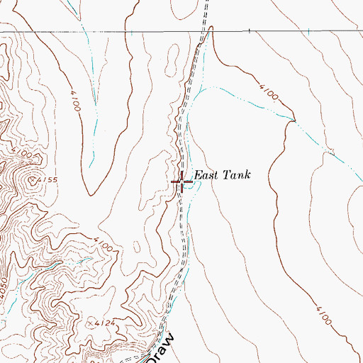Topographic Map of East Tank, TX