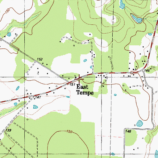 Topographic Map of East Tempe Church, TX