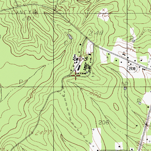 Topographic Map of East Texas Baptist Encampment, TX