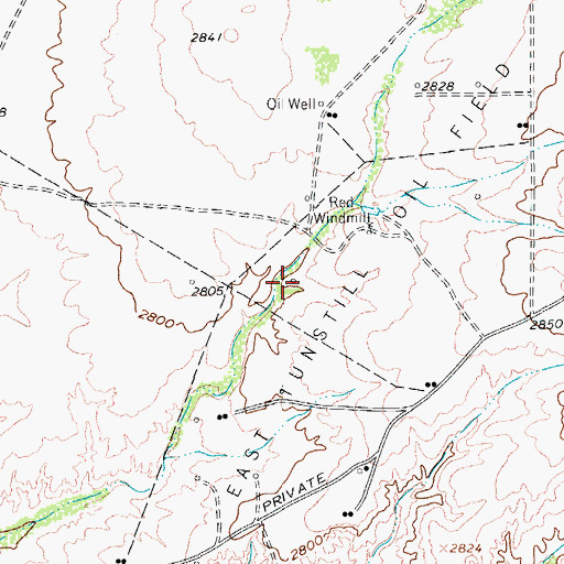 Topographic Map of East Tunstill Oil Field, TX