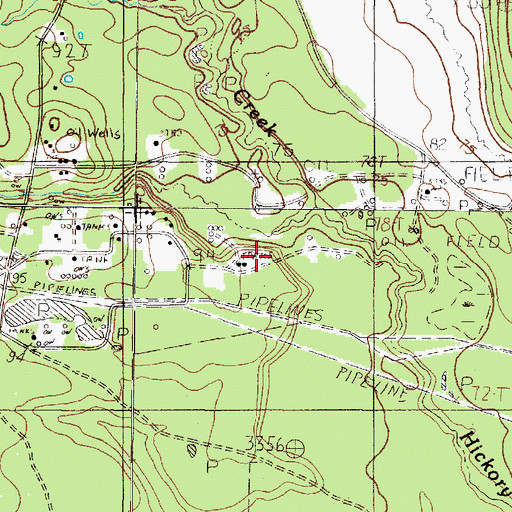 Topographic Map of East Village Mills Oil Field, TX