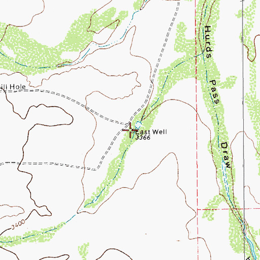 Topographic Map of East Well, TX