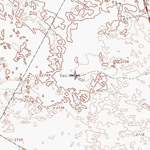Topographic Map of East Well, TX