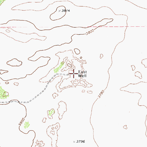Topographic Map of East Well, TX