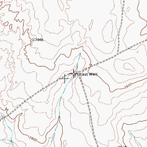 Topographic Map of East Well, TX