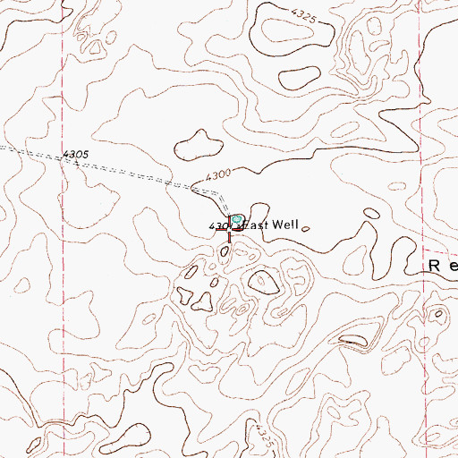 Topographic Map of East Well, TX