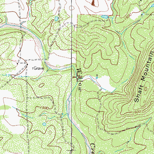 Topographic Map of East Willow Creek, TX