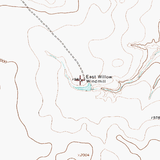Topographic Map of East Willow Windmill, TX