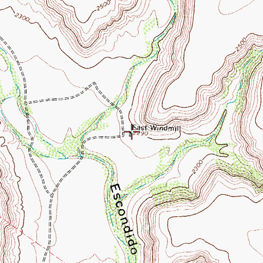 Topographic Map of East Windmill, TX