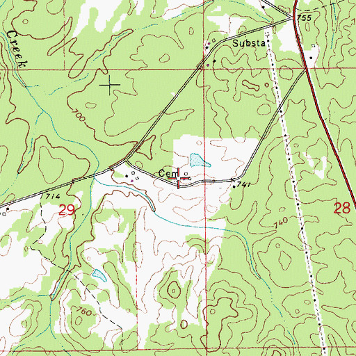 Topographic Map of Doctor Kellys Private Cemetery, AL