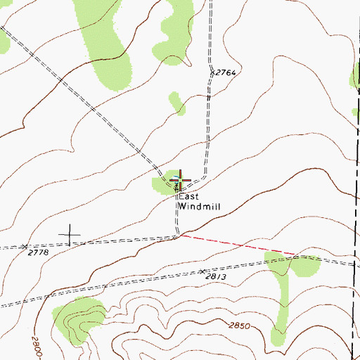 Topographic Map of East Windmill, TX