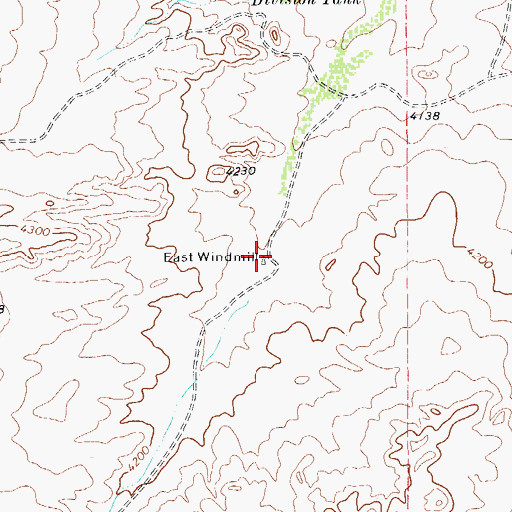 Topographic Map of East Windmill, TX