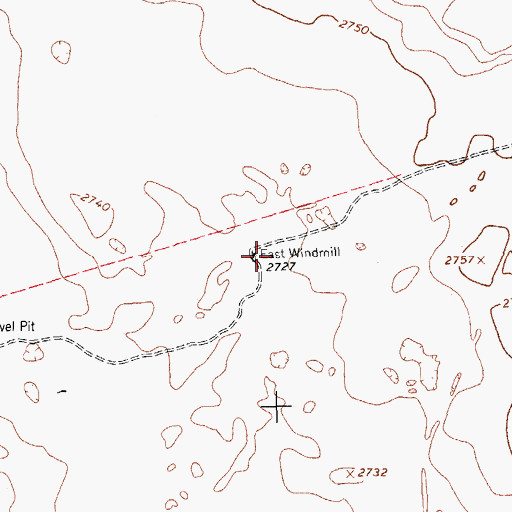 Topographic Map of East Windmill, TX