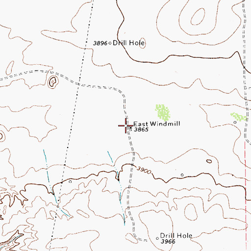 Topographic Map of East Windmill, TX