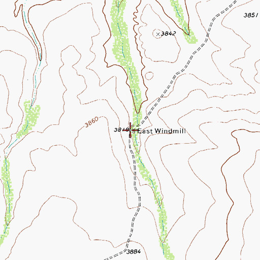 Topographic Map of East Windmill, TX