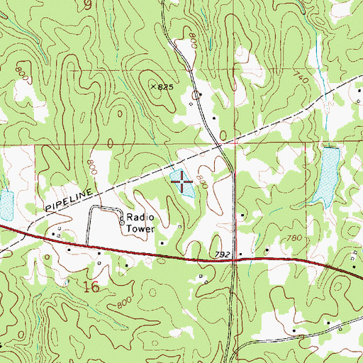 Topographic Map of Dunlaps Lake, AL