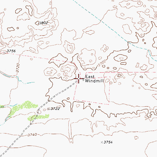 Topographic Map of East Windmill, TX