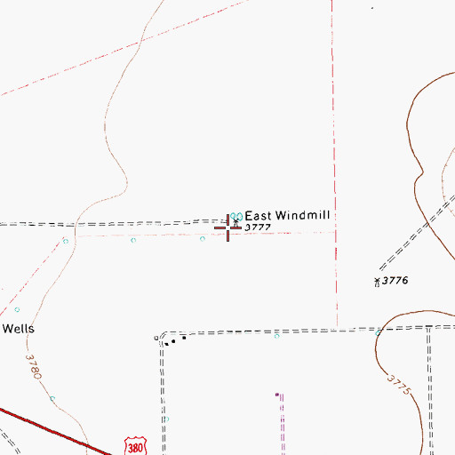 Topographic Map of East Windmill, TX