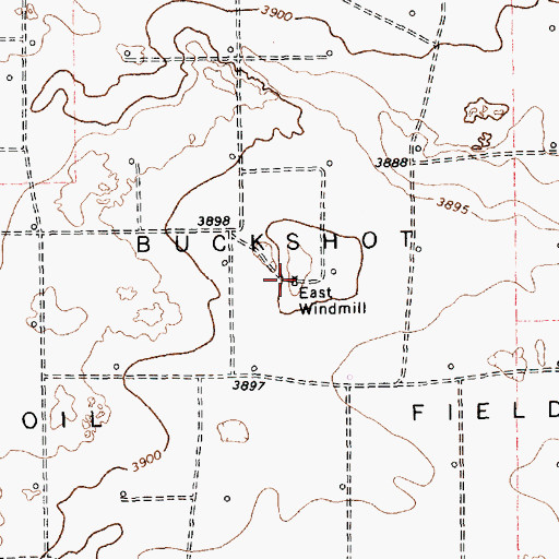 Topographic Map of East Windmill, TX