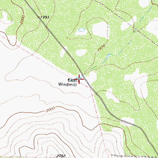 Topographic Map of East Windmill, TX
