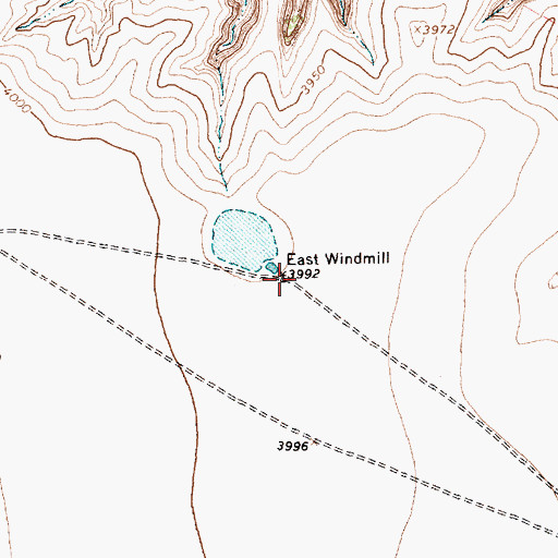 Topographic Map of East Windmill, TX