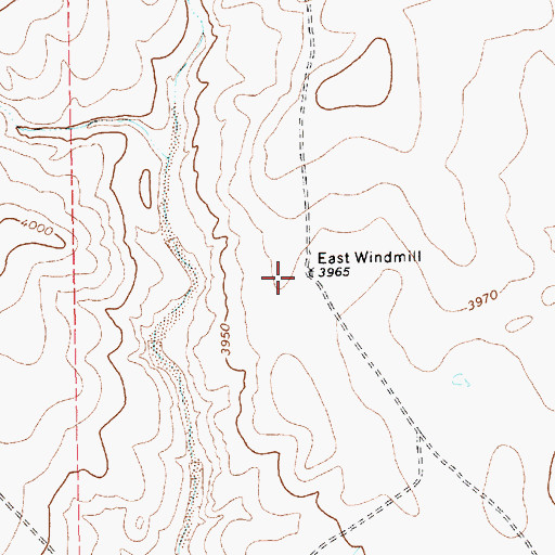 Topographic Map of East Windmill, TX