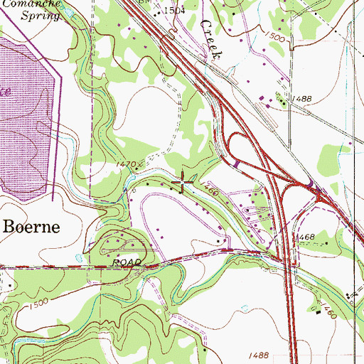Topographic Map of Easter Creek, TX