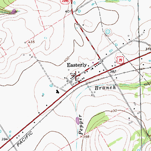 Topographic Map of Easterly, TX