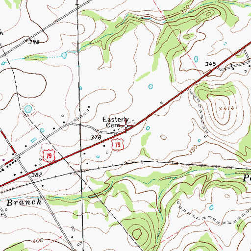 Topographic Map of Easterly Cemetery, TX