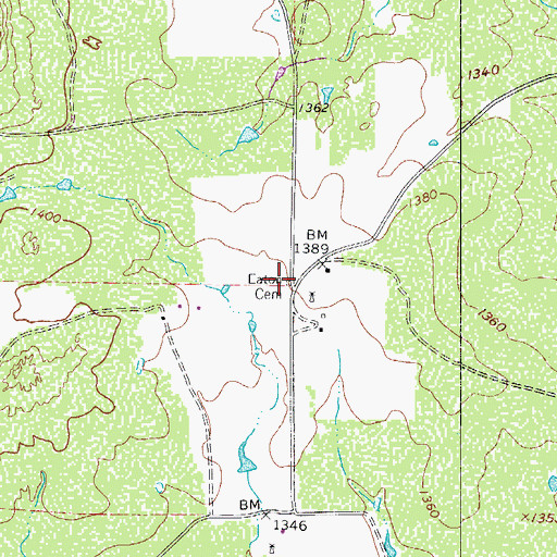Topographic Map of Eaton Cemetery, TX