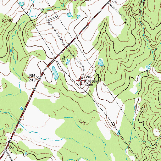 Topographic Map of Ebenezer Cemetery, TX
