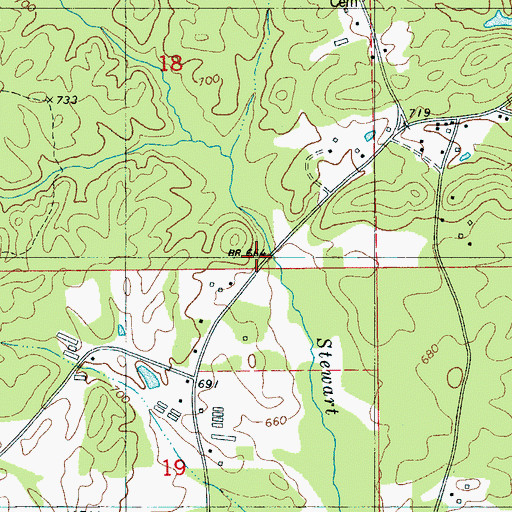 Topographic Map of Estelle School (historical), AL