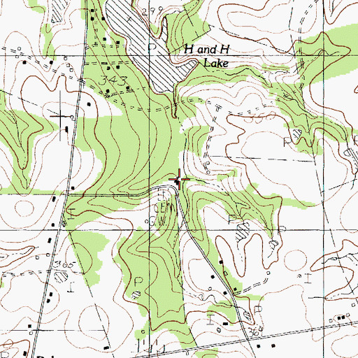 Topographic Map of Ebenezer Church, TX